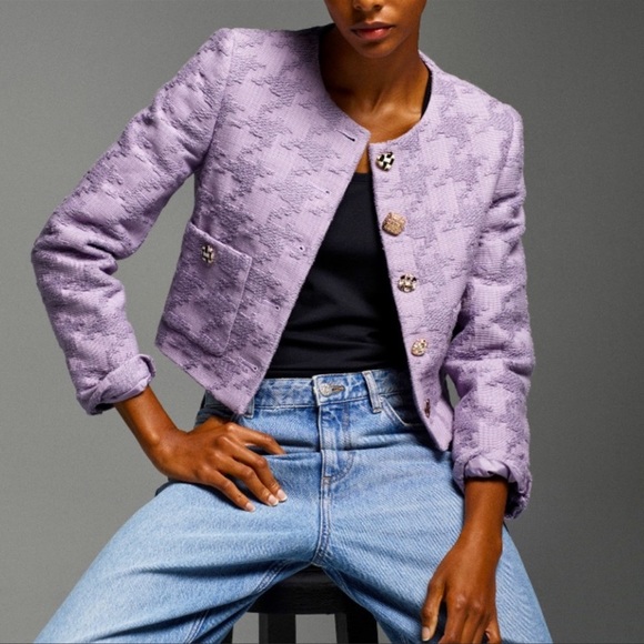 ✨BLOGGER FAVORITE✨ NWT Mango Houndstooth Jacket - Picture 6 of 15